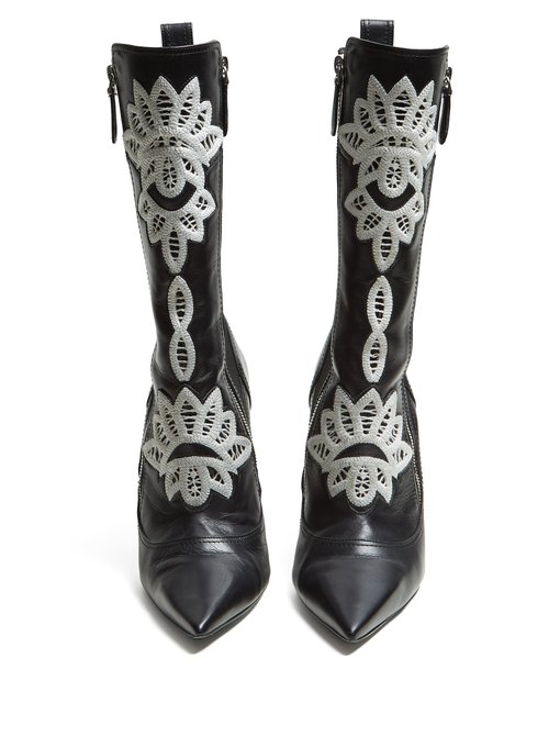 alexander mcqueen embroidered boots