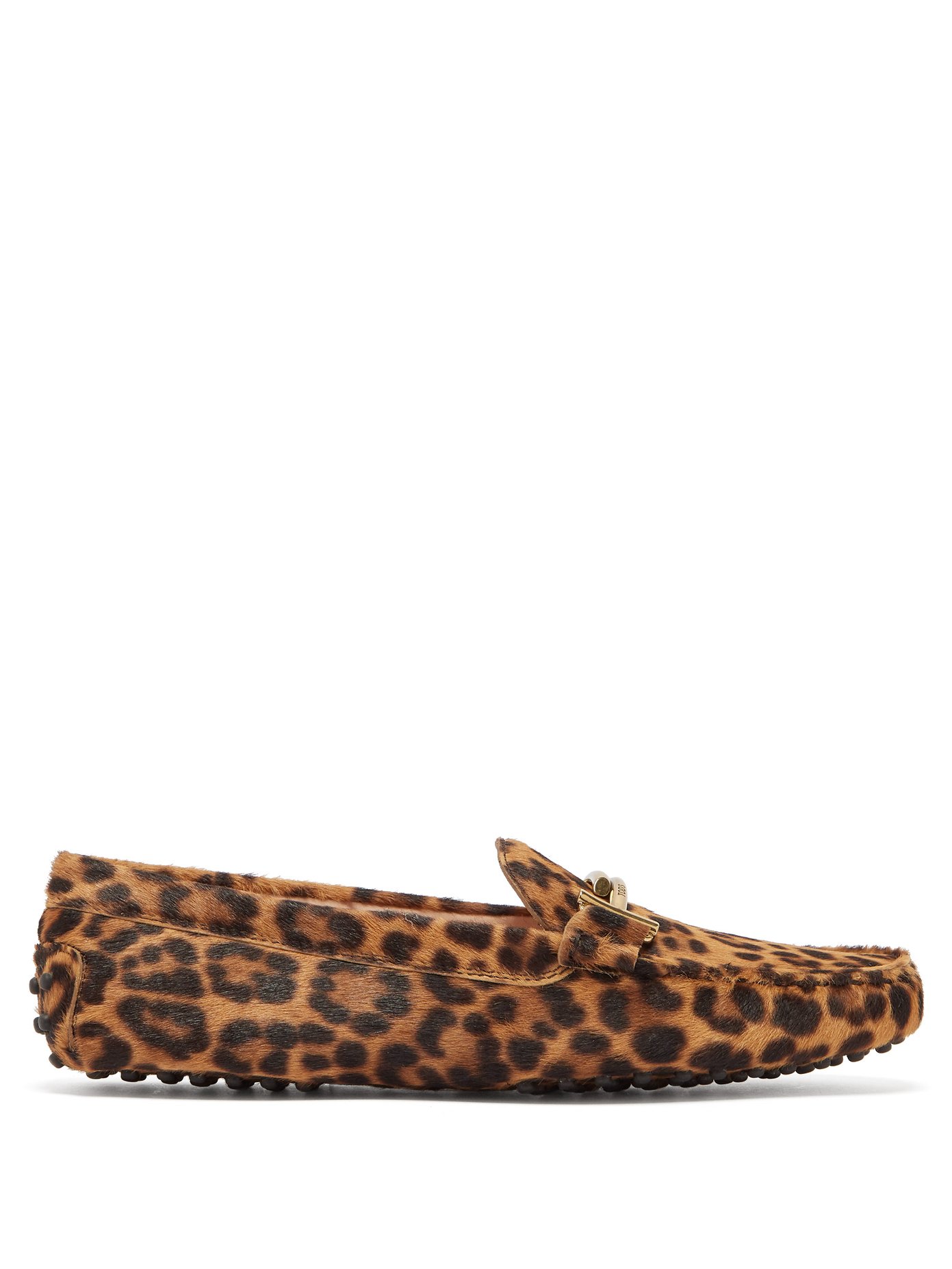 Gommino leopard-print calf-hair loafers 