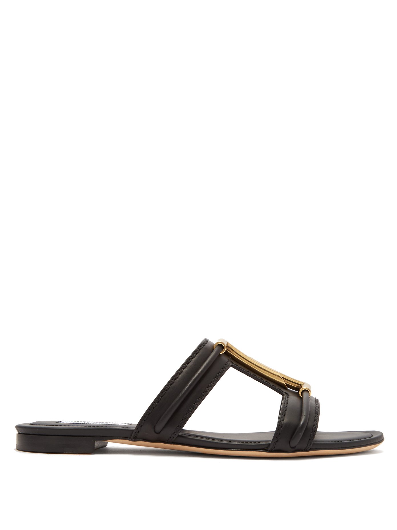 Double T-bar leather slides | Tod's 