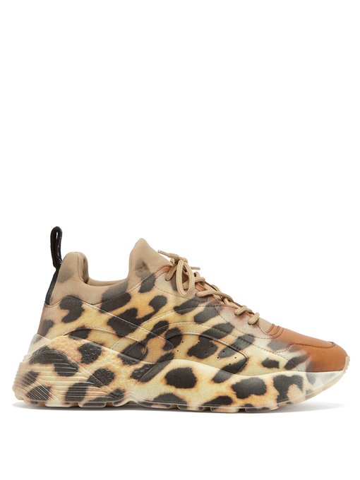 leopard print stripe trainers