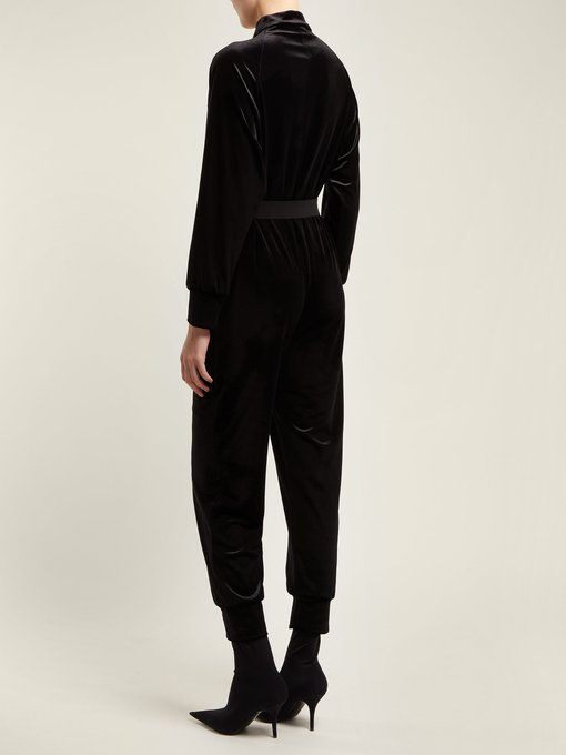 norma kamali velvet jumpsuit