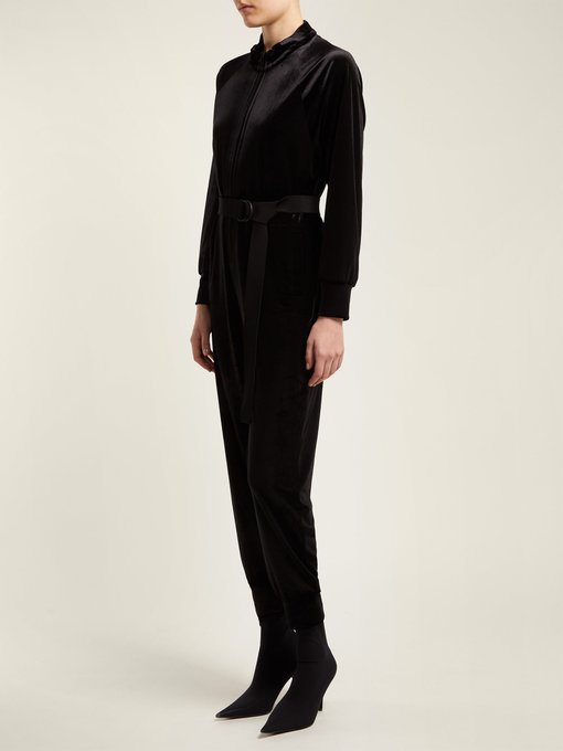 norma kamali velvet jumpsuit