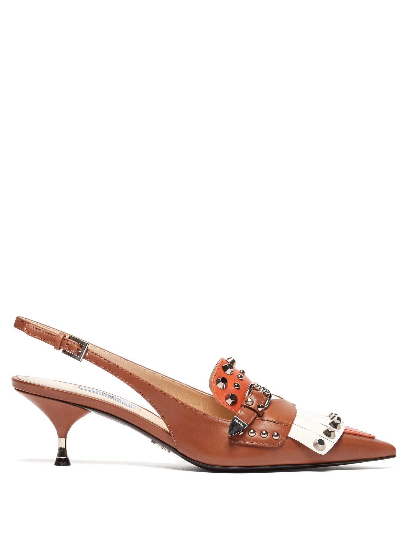 prada leather trimmed sandals