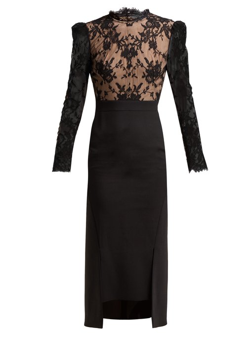 Sarabande-lace and wool-blend dress | Alexander McQueen | MATCHESFASHION US