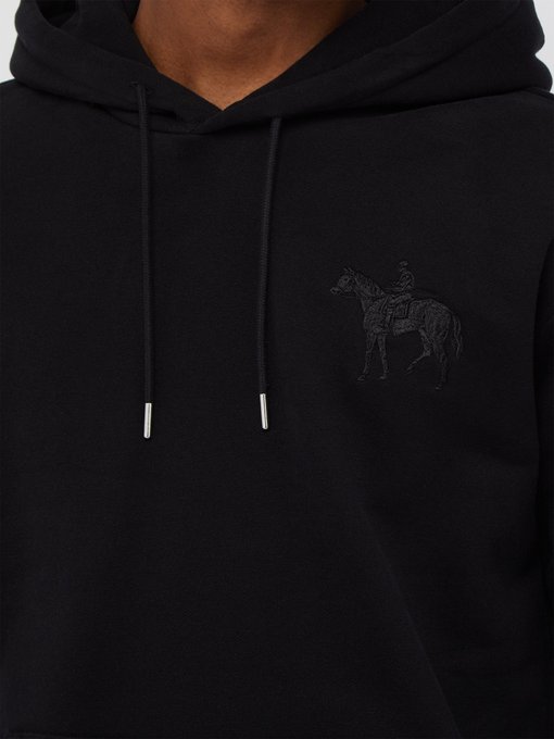 Logo-embroidered hooded cotton-blend 
