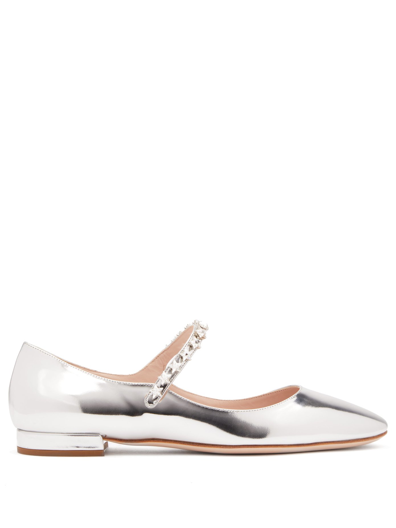 Crystal-embellished patent-leather Mary 