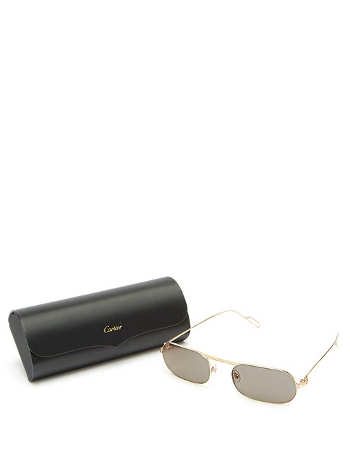 cartier gold oval sunglasses