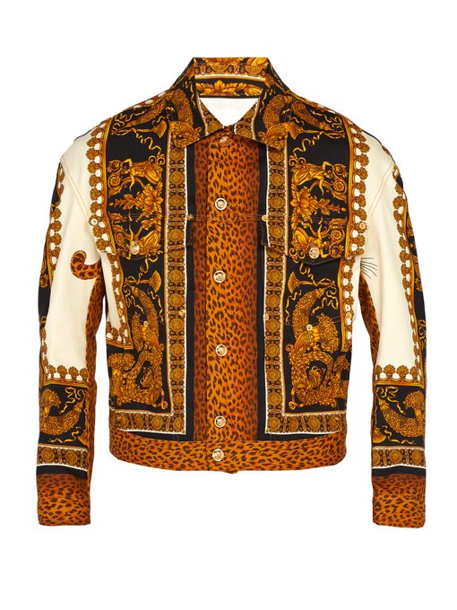 Baroque-print denim jacket | Versace | MATCHESFASHION US