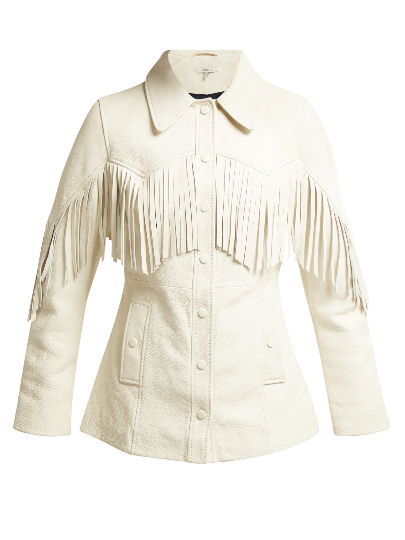 white fringe leather jacket