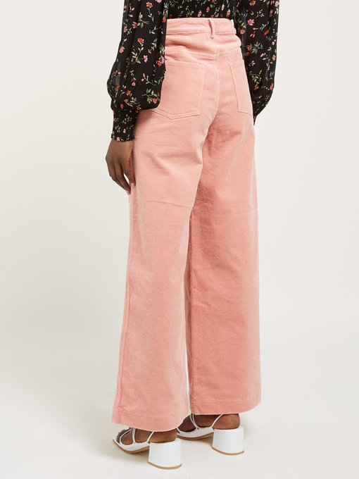 wide leg pink corduroy pants
