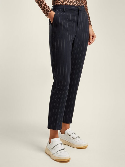 pinstripe cropped trousers