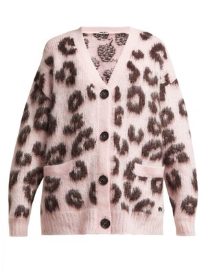 Leopard-print mohair-blend cardigan | Miu Miu | MATCHESFASHION US