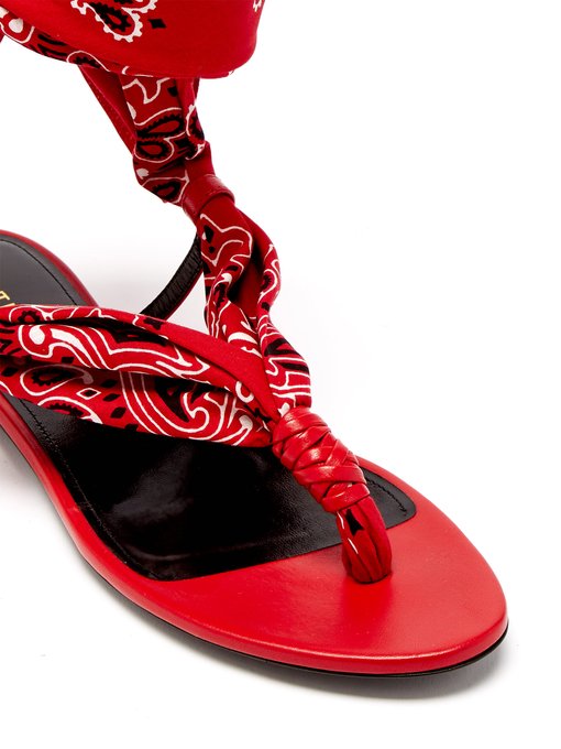 red bandana flip flops