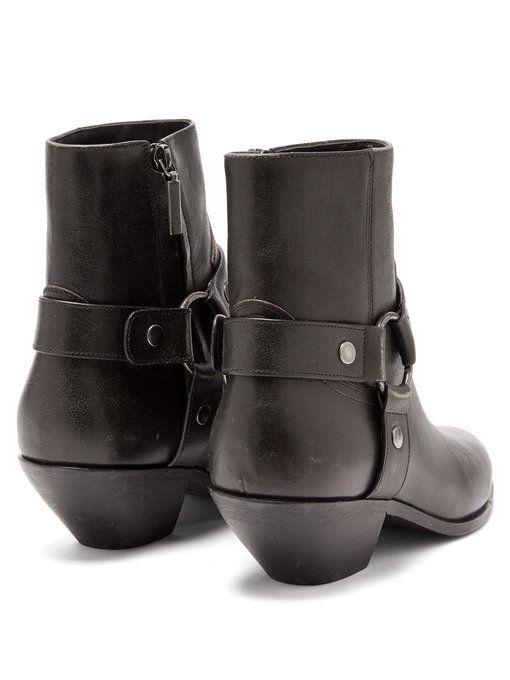 saint laurent west leather ankle boots