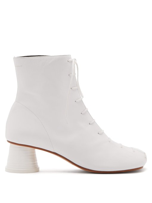 Cup-heel leather ankle boots | MM6 