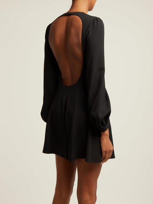 Open-back fluted crepe mini dress | Saint Laurent | MATCHESFASHION UK