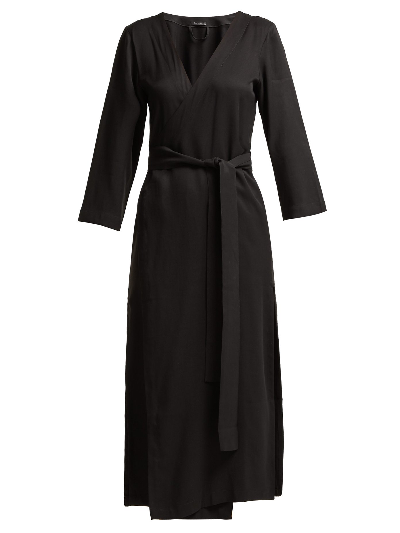 black wrap midi dress uk