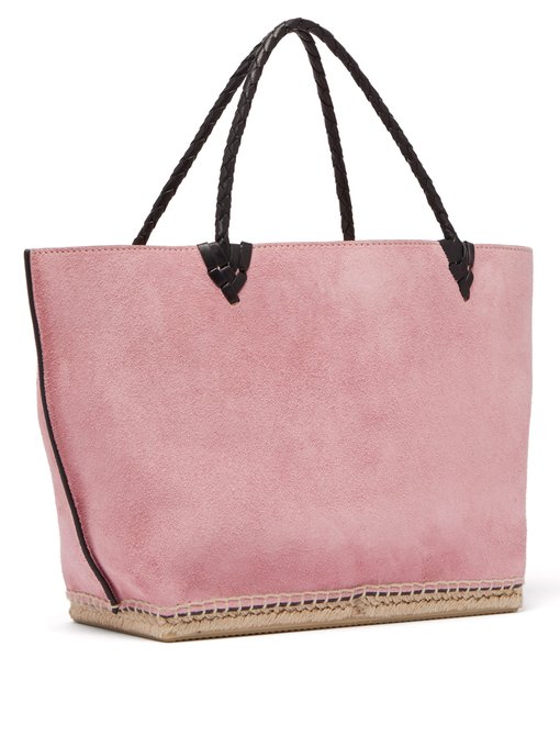 pink suede tote