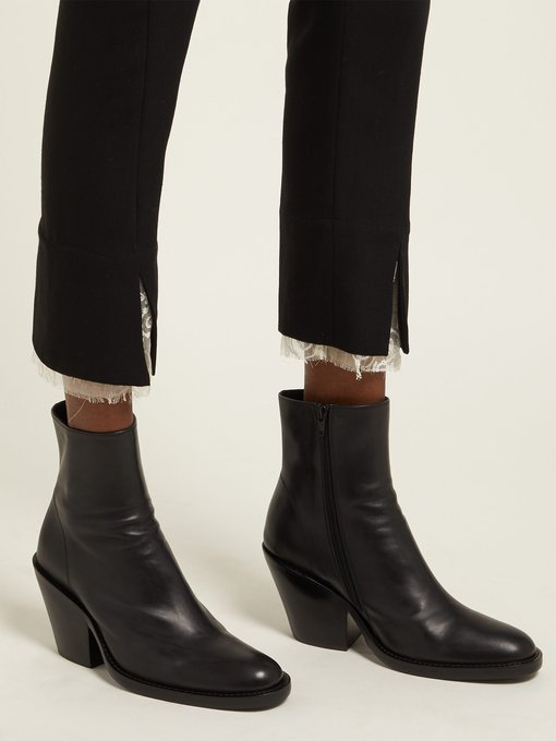Slanted-heel leather ankle boots | Ann Demeulemeester | MATCHESFASHION UK
