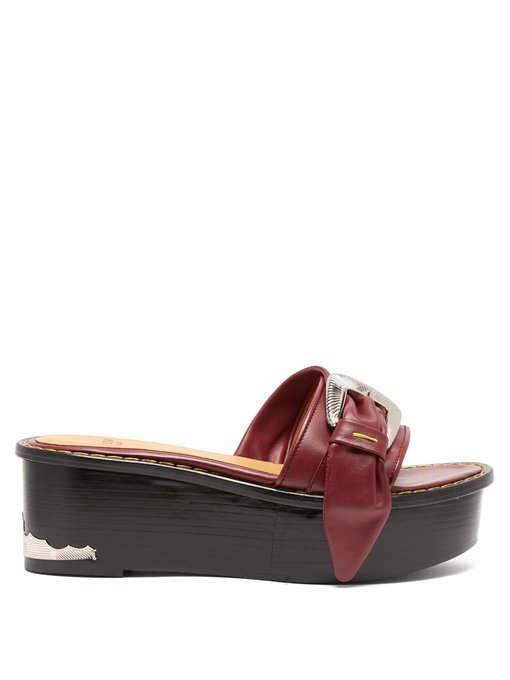 Leather flatform mule sandals | Toga 