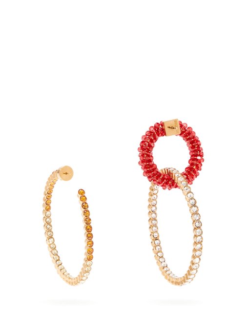 Les Creoles Conca Mismatched Crystal Earrings Jacquemus - 