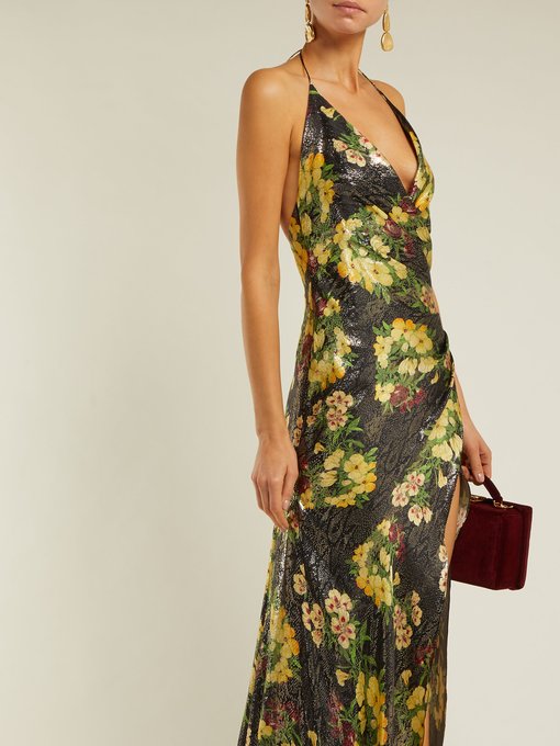 Scarface floral-print silk-blend dress | Adriana Iglesias ...