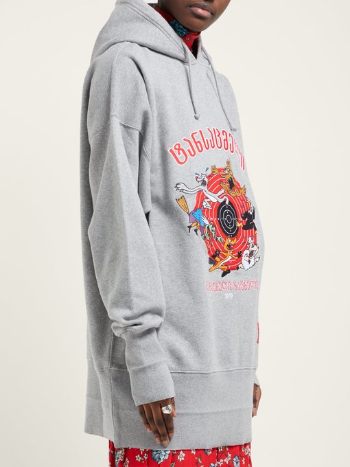 Embroidered cotton hooded sweatshirt展示图