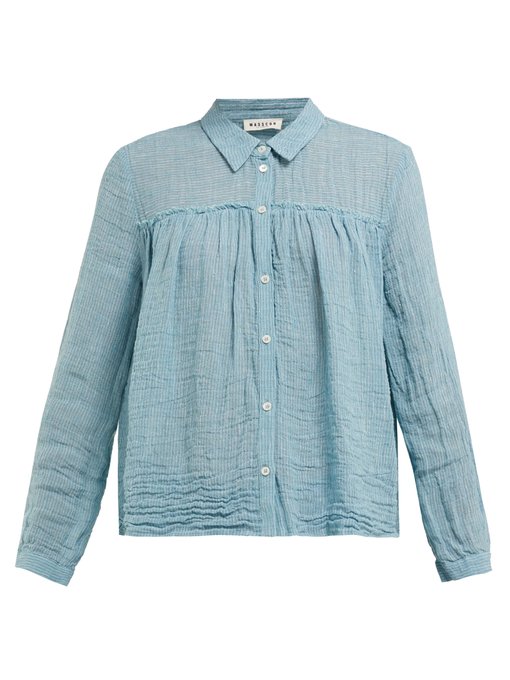 Crinkled Bohemia linen-blend blouse | Masscob | MATCHESFASHION UK