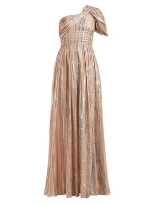 One-shoulder silk-blend lamé gown | Peter Pilotto | MATCHESFASHION.COM UK