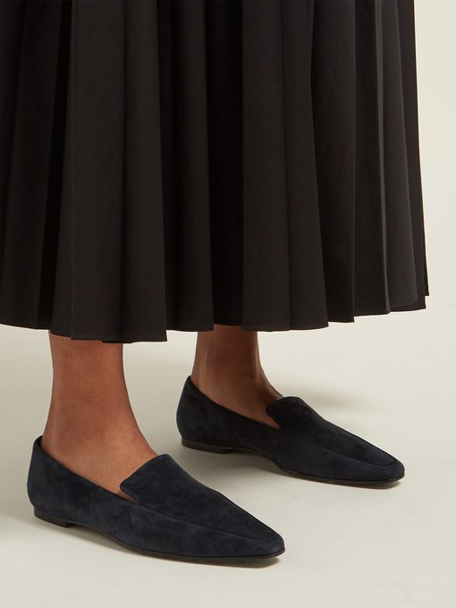 Minimal suede loafers | The Row 