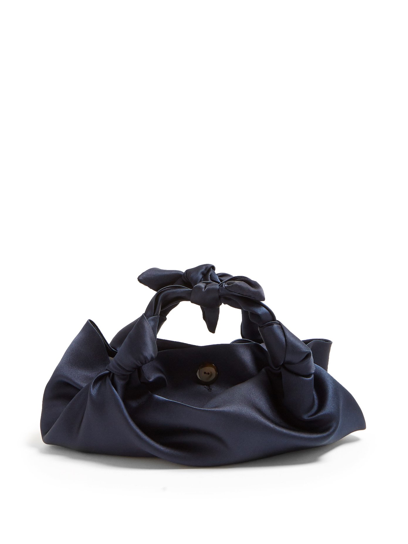 navy satin handbag