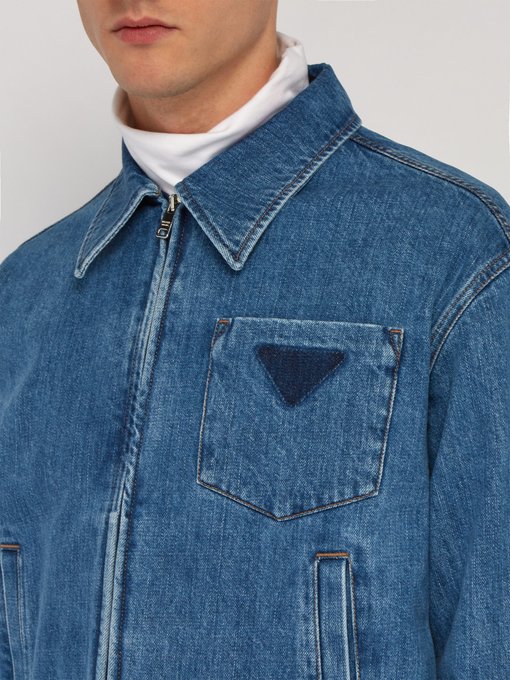 Washed logo denim jacket | Prada 