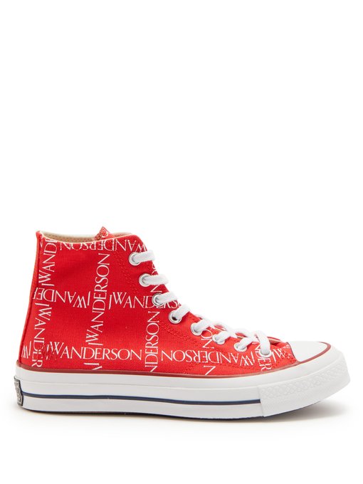 red high top trainers