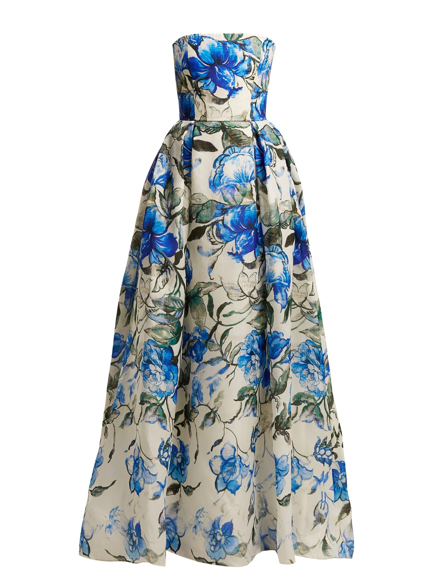 Carolina Herrera Blue Floral Dress Sale ...