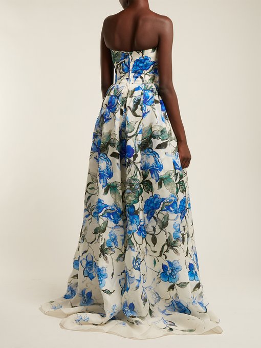 Floral-print strapless silk gown | Carolina Herrera | MATCHESFASHION.COM UK