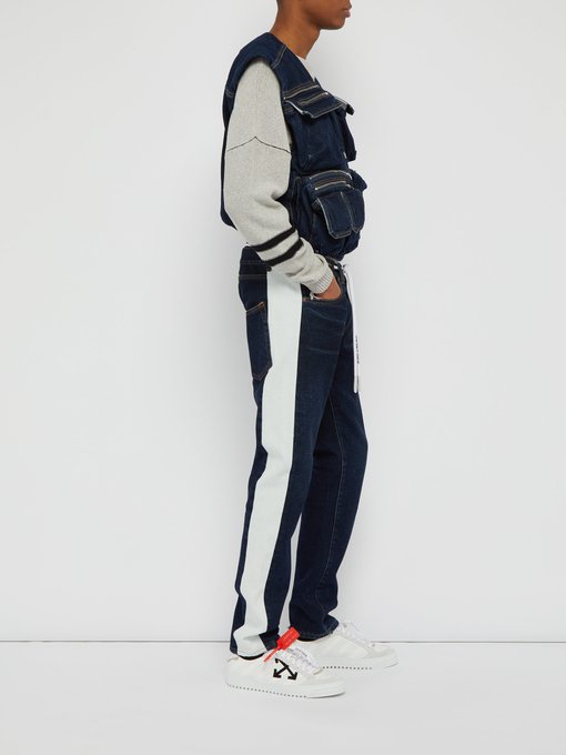 off white side stripe jeans