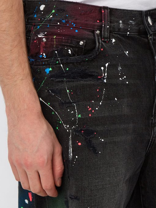 amiri paint splatter jeans