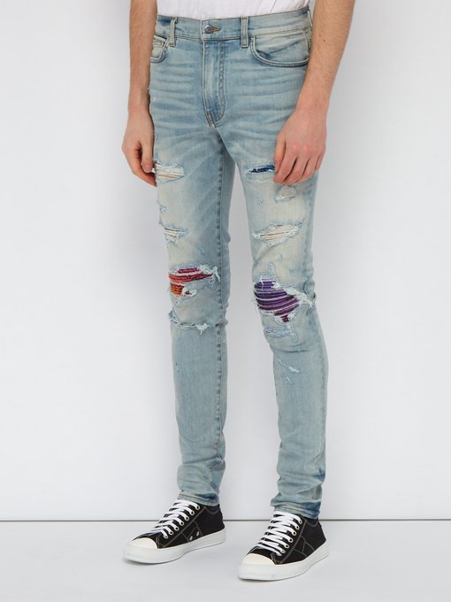 amiri bandana crystal jeans