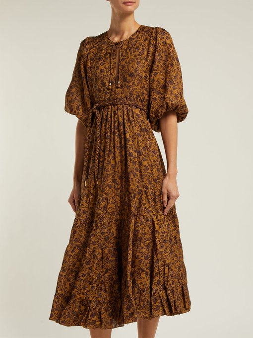 Juniper floral-print linen midi dress | Zimmermann | MATCHESFASHION US