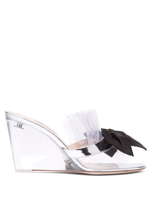 white wedge mules uk