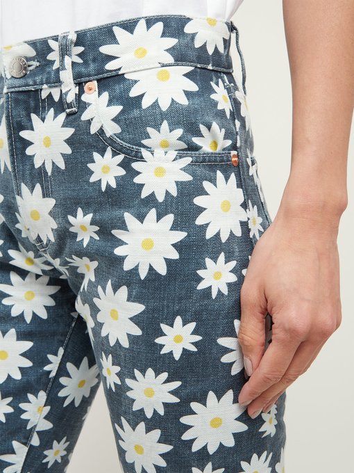 daisy print jeans