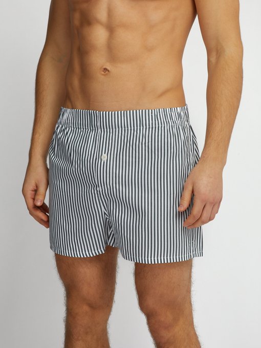 Striped cotton boxer shorts | Hamilton and Hare | MATCHESFASHION US