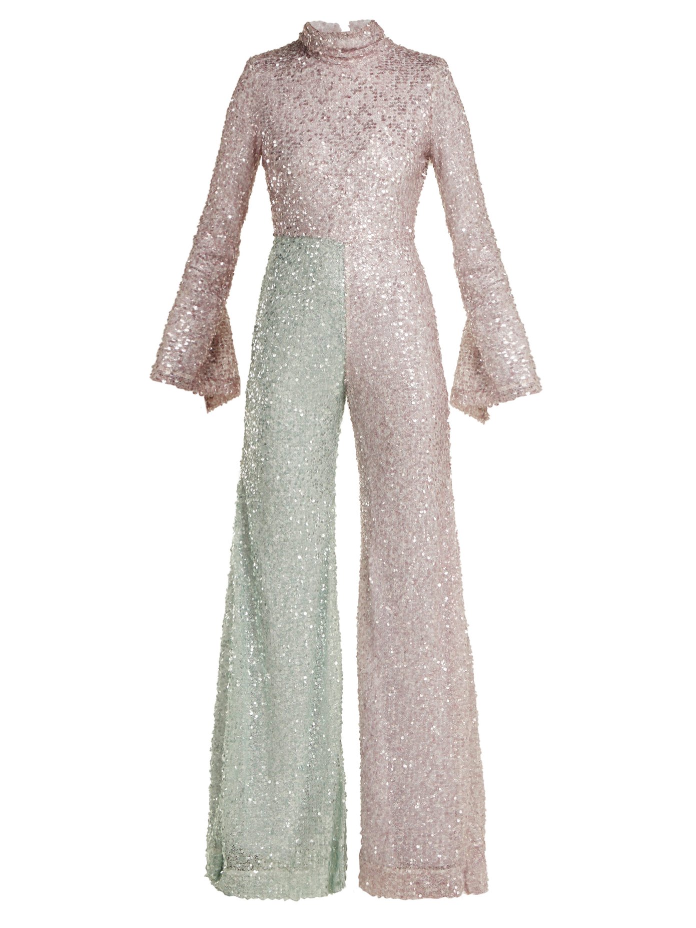 halpern sequin jumpsuit