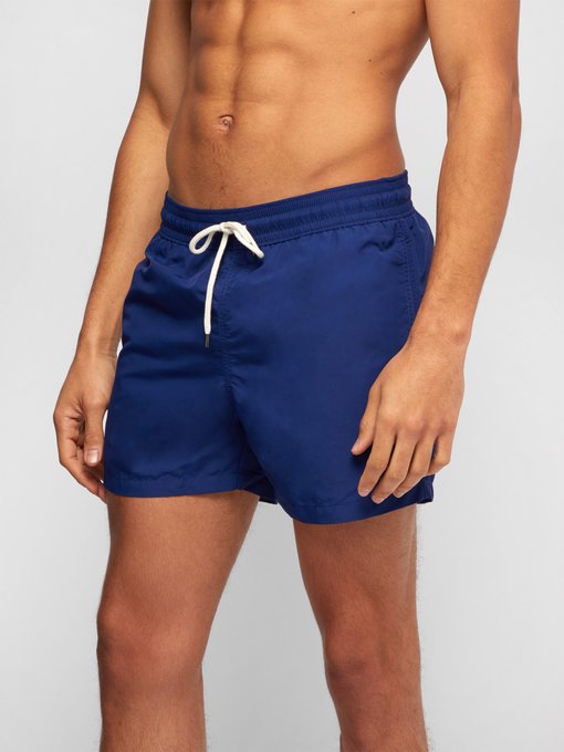 Slim-fit logo-embroidered swim shorts 