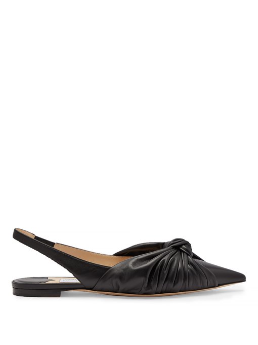 Annabelle knot-front leather slingback 