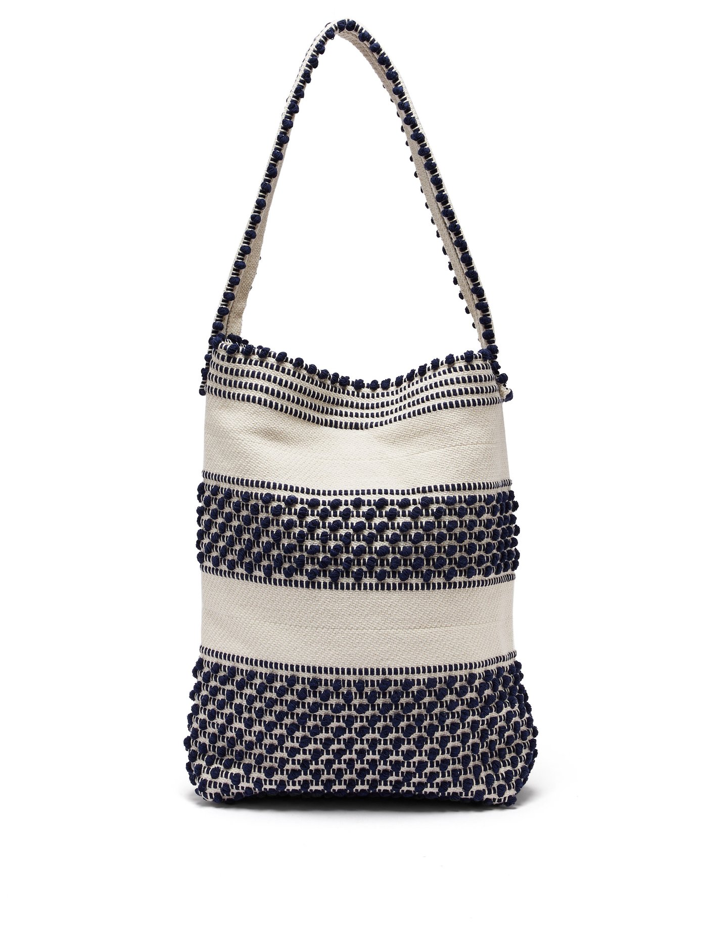 pom pom woven bag