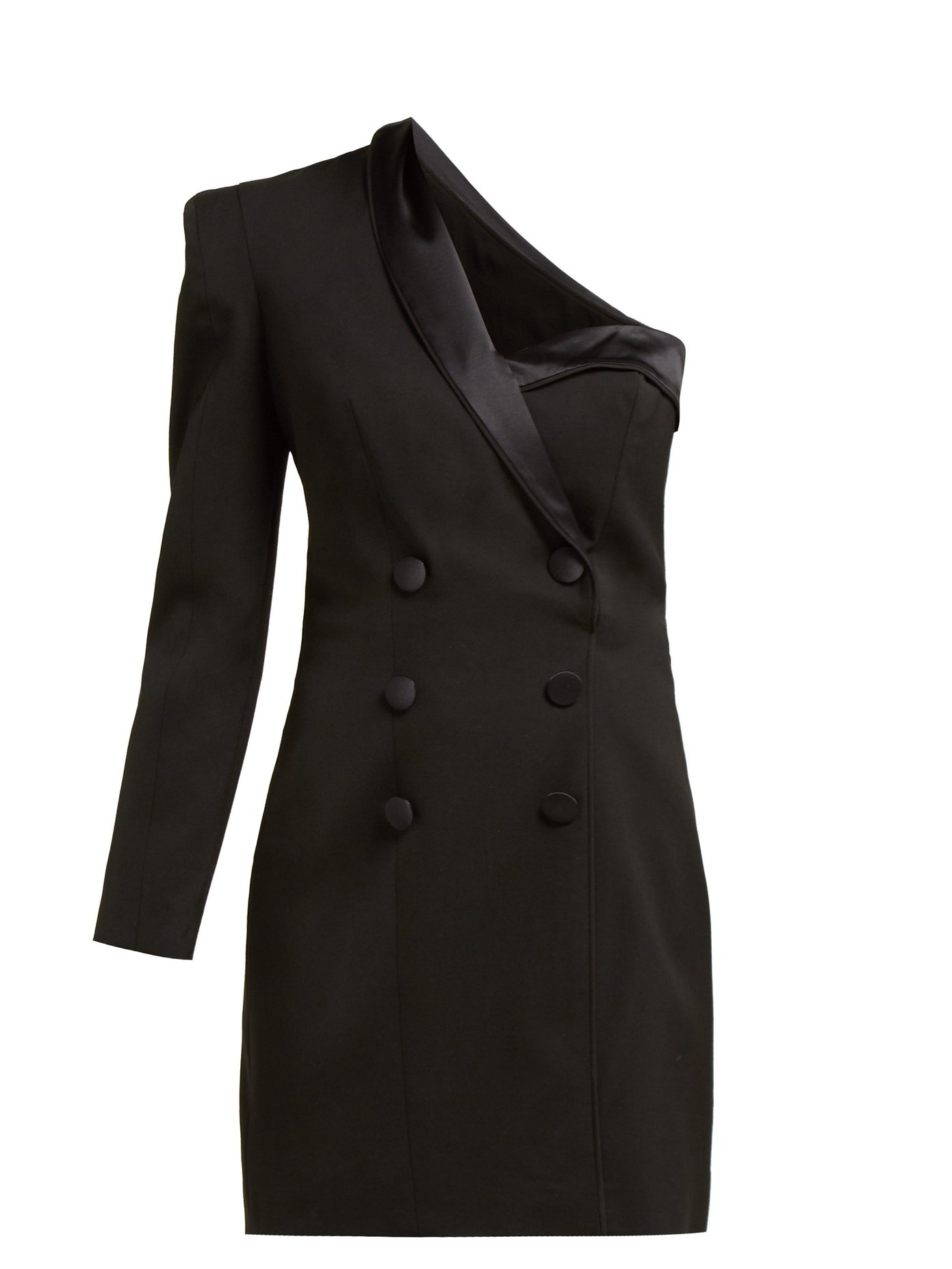 Dundas One-shoulder tuxedo wool-blend mini dress