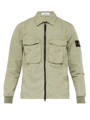 brush canvas overshirt stone island