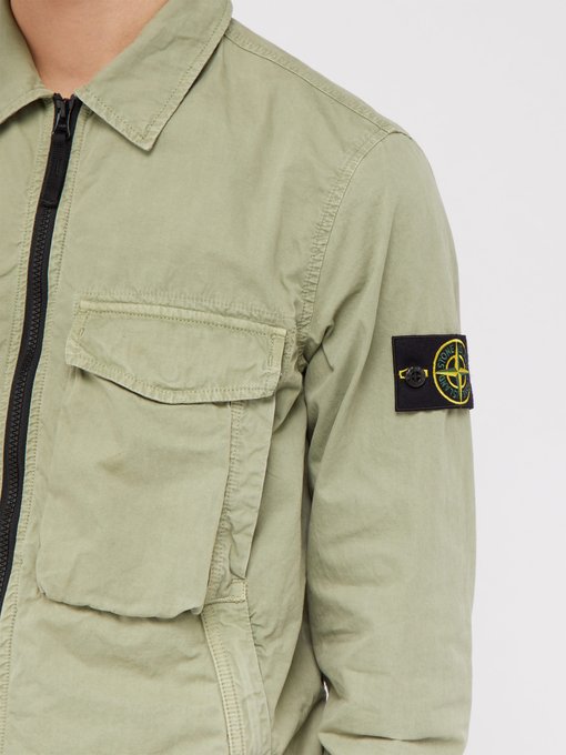 brush canvas overshirt stone island