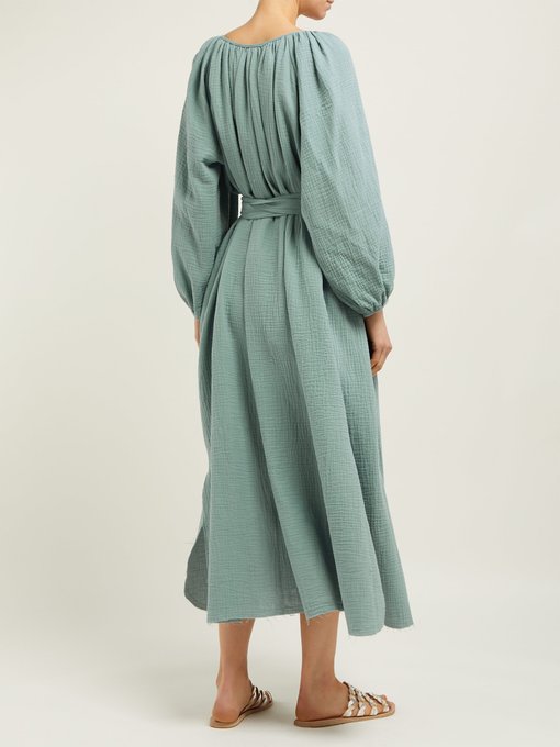 Textured organic cotton-gauze midi dress | Loup Charmant ...